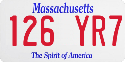 MA license plate 126YR7