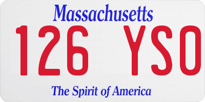 MA license plate 126YS0