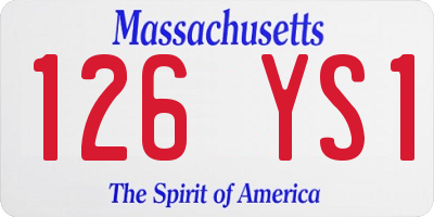 MA license plate 126YS1