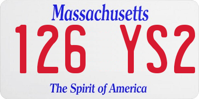 MA license plate 126YS2