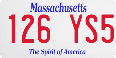 MA license plate 126YS5