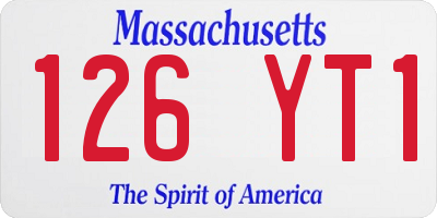 MA license plate 126YT1