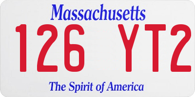 MA license plate 126YT2