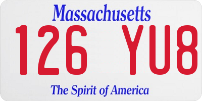 MA license plate 126YU8