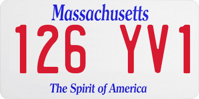MA license plate 126YV1