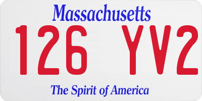 MA license plate 126YV2