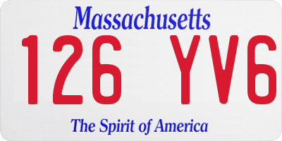 MA license plate 126YV6