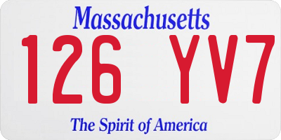 MA license plate 126YV7