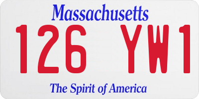 MA license plate 126YW1