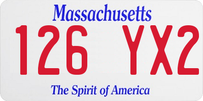 MA license plate 126YX2