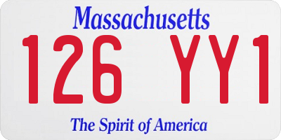MA license plate 126YY1