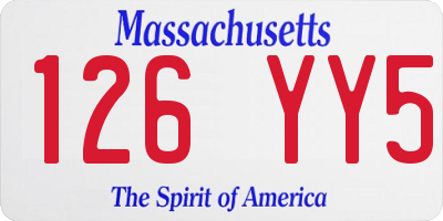 MA license plate 126YY5