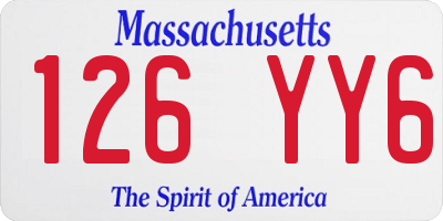 MA license plate 126YY6