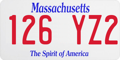 MA license plate 126YZ2