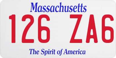 MA license plate 126ZA6