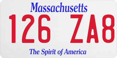 MA license plate 126ZA8