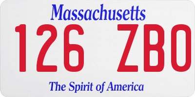 MA license plate 126ZB0