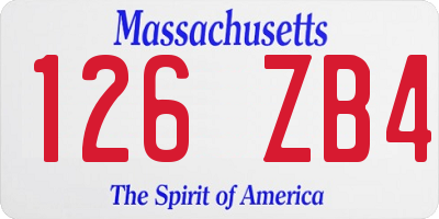 MA license plate 126ZB4