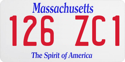 MA license plate 126ZC1