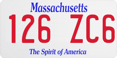 MA license plate 126ZC6