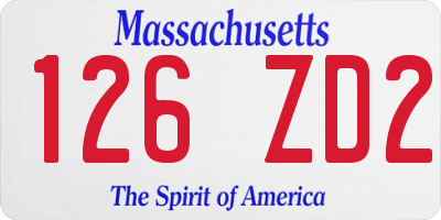 MA license plate 126ZD2