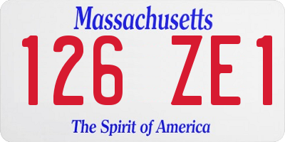 MA license plate 126ZE1
