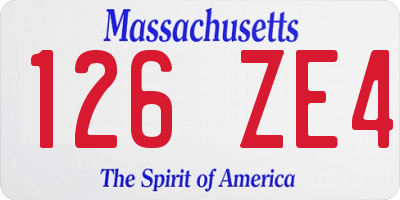MA license plate 126ZE4