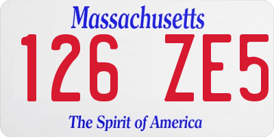 MA license plate 126ZE5