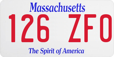MA license plate 126ZF0