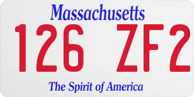 MA license plate 126ZF2