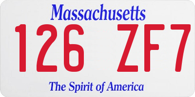 MA license plate 126ZF7