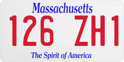 MA license plate 126ZH1