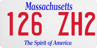 MA license plate 126ZH2