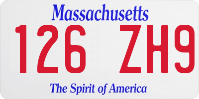 MA license plate 126ZH9