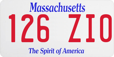 MA license plate 126ZI0