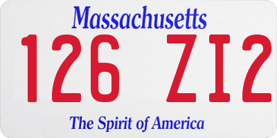 MA license plate 126ZI2