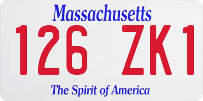 MA license plate 126ZK1