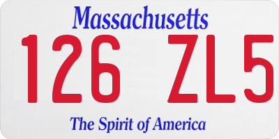 MA license plate 126ZL5