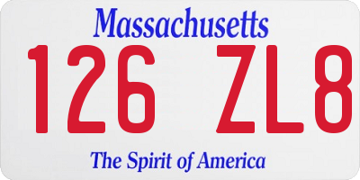 MA license plate 126ZL8