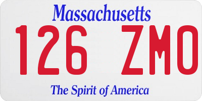 MA license plate 126ZM0