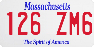 MA license plate 126ZM6
