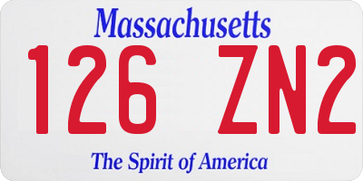 MA license plate 126ZN2