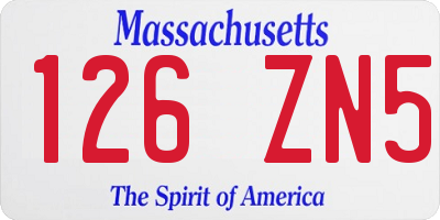 MA license plate 126ZN5