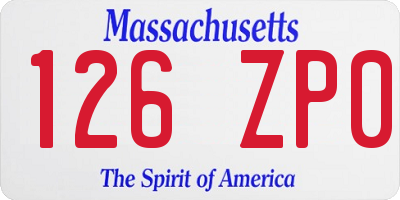 MA license plate 126ZP0