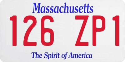 MA license plate 126ZP1