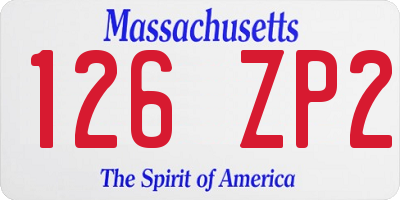 MA license plate 126ZP2