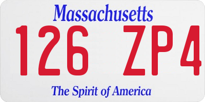 MA license plate 126ZP4