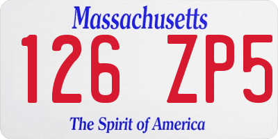 MA license plate 126ZP5