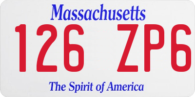 MA license plate 126ZP6