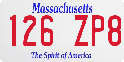 MA license plate 126ZP8